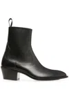 Bally Black Leather Ankle Booties In Black