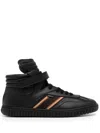 Bally Black Parrel-midribbon Calf Plain High-top Sneakers In Black