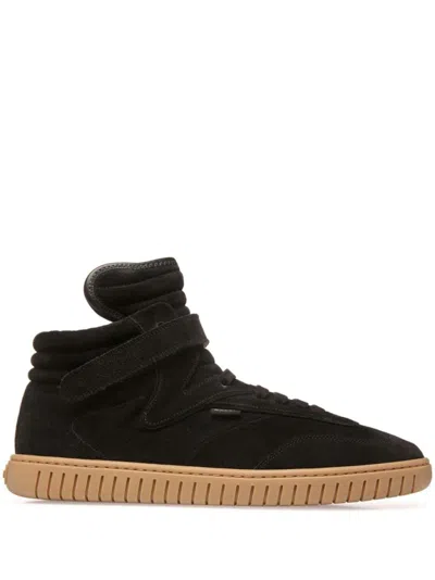 Bally Calf Suede Sneaker In Black