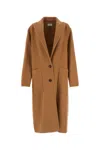 Bally Cappotto In Misto Lana Caramello Donna In Camel