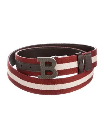 Pre-owned Bally Canvas Belt In Red