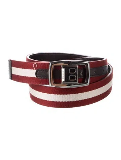 Pre-owned Bally Canvas Belt In Red