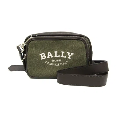 Bally Canvas Brown Shoulder Bags In Green