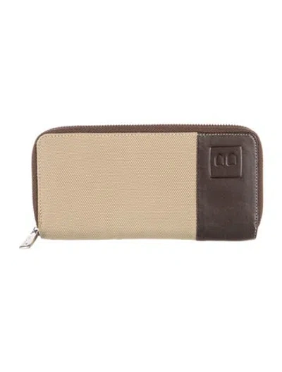 Pre-owned Bally Canvas Colorblock Pattern Continental Wallet In Brown