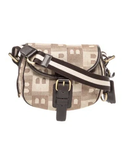 Pre-owned Bally Canvas Crossbody Bag In Neutrals