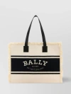 BALLY CANVAS FRINGED TOTE BAG