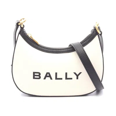 Bally Canvas Leather Shoulder Bag In Black