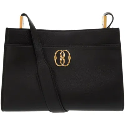 Pre-owned Bally Canvas Leather Shoulder Bag () In Black