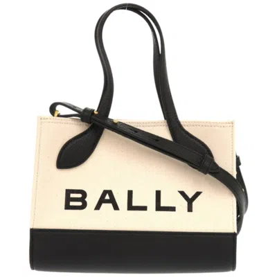 Pre-owned Bally Canvas Leather Shoulder Bag () In Black