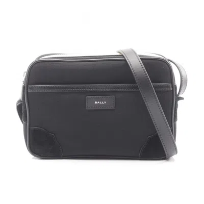 Pre-owned Bally Canvas Leather Shoulder Bag () In Black