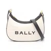 Bally Canvas Leather Shoulder Bag In White