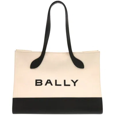 Pre-owned Bally Canvas Leather Tote Bag () In Black