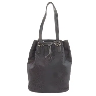 Pre-owned Bally Canvas Leather Tote Bag () In Black
