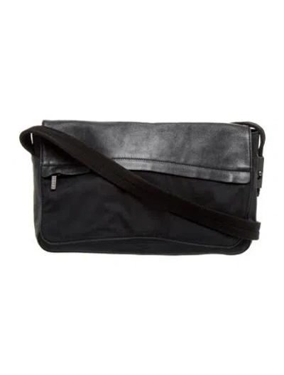 Pre-owned Bally Canvas Messenger Bag In Black
