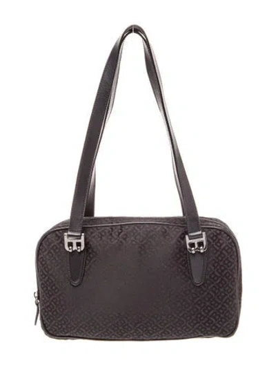 Pre-owned Bally Canvas Shoulder Bag In Black
