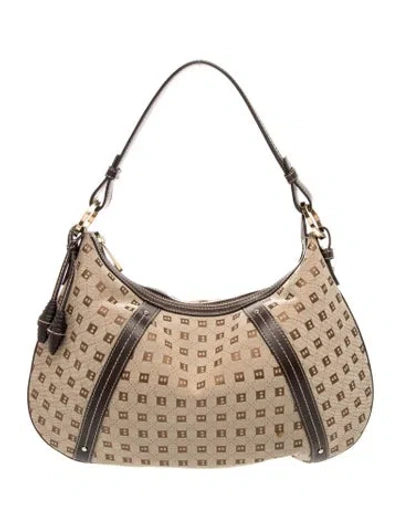 Pre-owned Bally Canvas Shoulder Bag In Brown