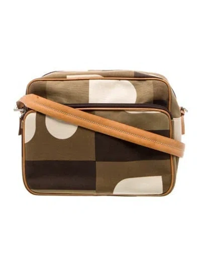 Pre-owned Bally Canvas Shoulder Bag In Green