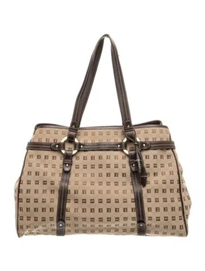 Pre-owned Bally Canvas Shoulder Bag In Neutral