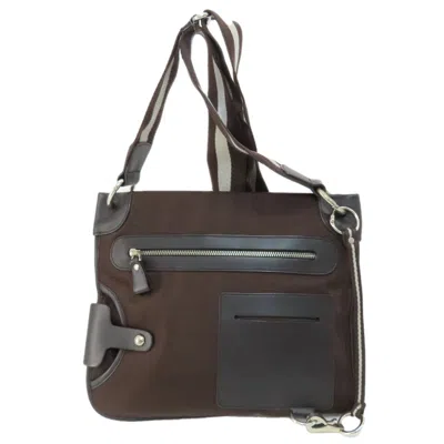 Pre-owned Bally Canvas Shoulder Bag () In Brown