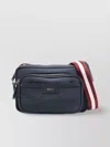 BALLY CANVAS SHOULDER BAG WITH FRONT ZIP COMPARTMENT