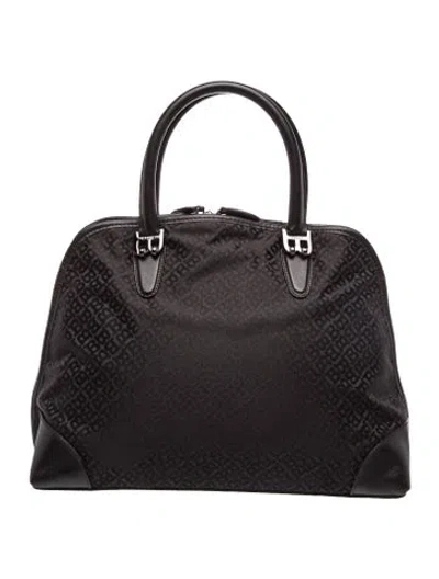 Pre-owned Bally Canvas Top Handle Bag In Black