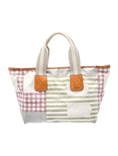 Pre-owned Bally Canvas Top Handle Bag In Neutral
