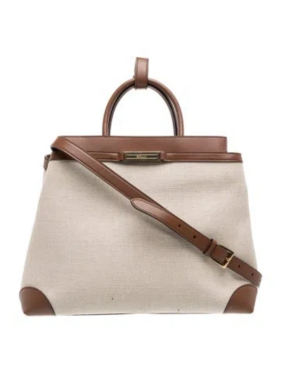 Pre-owned Bally Canvas Top Handle Bag In Neutrals