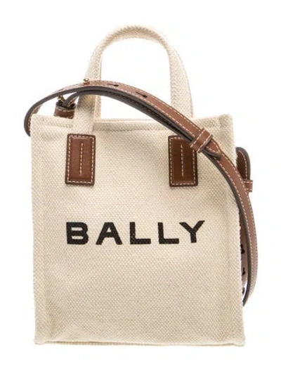 Pre-owned Bally Canvas Top Handle Bag In Neutrals