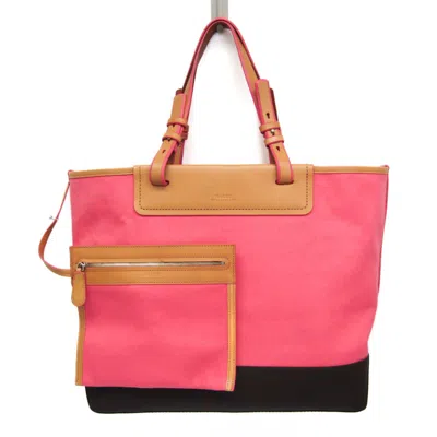 Pre-owned Bally Canvas Tote Bag () In Pink