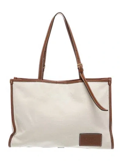 Pre-owned Bally Canvas Tote In Neutral