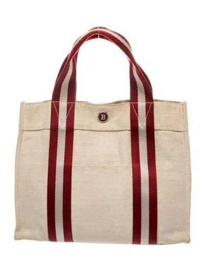 Pre-owned Bally Canvas Tote In Neutral
