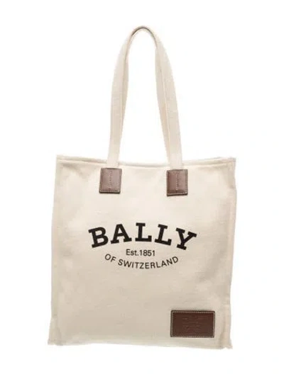 Pre-owned Bally Canvas Tote In Neutrals