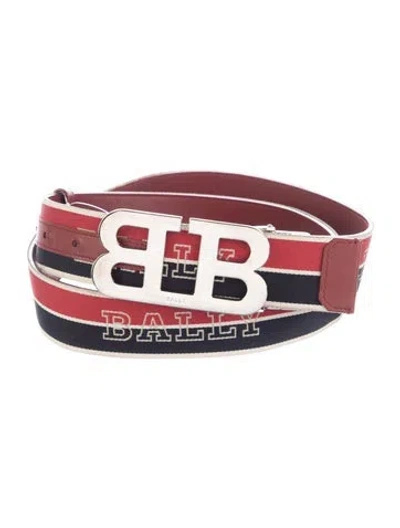 Pre-owned Bally Canvas Waist Belt In Red