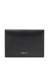 Bally Capitol Grained Leather Card Holder In Brown