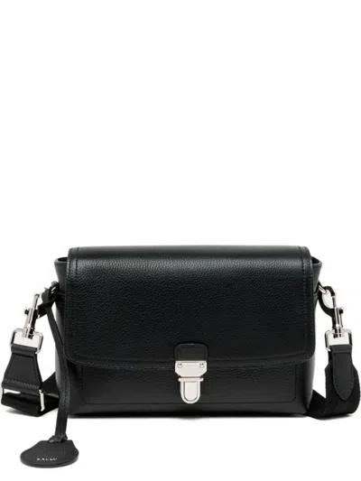Bally Capitol Grained Leather Messenger Bag In Black