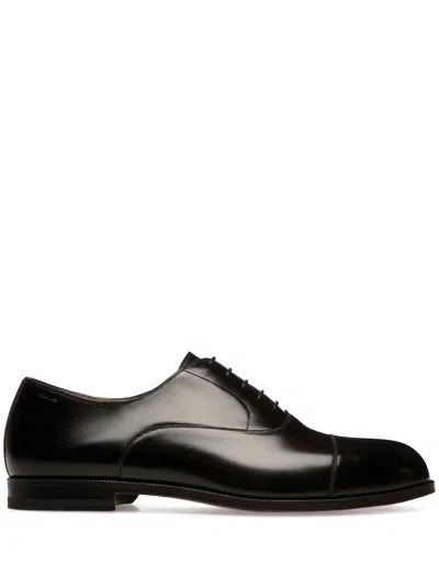 Bally Scribe Un Derby In Plain Calf Leather In Black