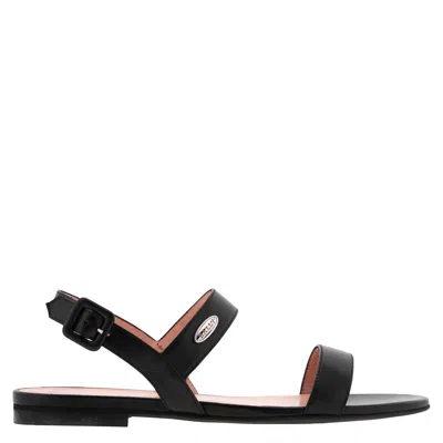 Bally Carlas Leather Flat Sandals In Black