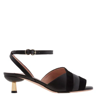 Bally Caroll 45 Lamb Leather Sandals In Black