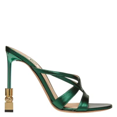 Bally Carolyn 105 Metallic Leather Sandals In Green