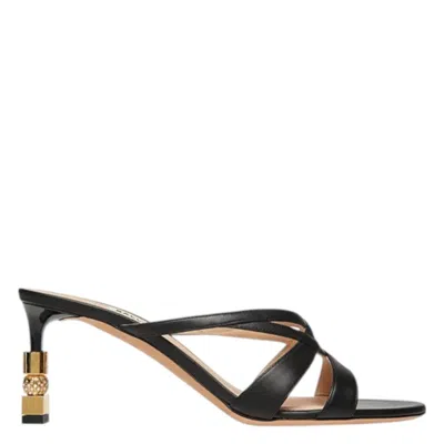 Bally Carolyn Leather Block Slide Sandals In Black