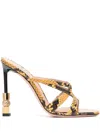 Bally Carolyn 105 Snake-embossed Leather Sandal In Yellow