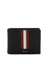 Bally Leather Wallet With Textured Design Block In Black