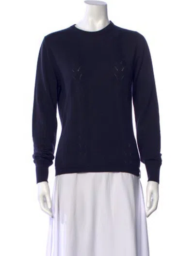 Pre-owned Bally Cashmere Patterned Sweater In Blue