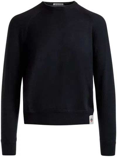Bally Cashmere-silk Crew-neck Jumper In Blue