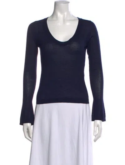 Pre-owned Bally Cashmere V-neck Sweater In Blue