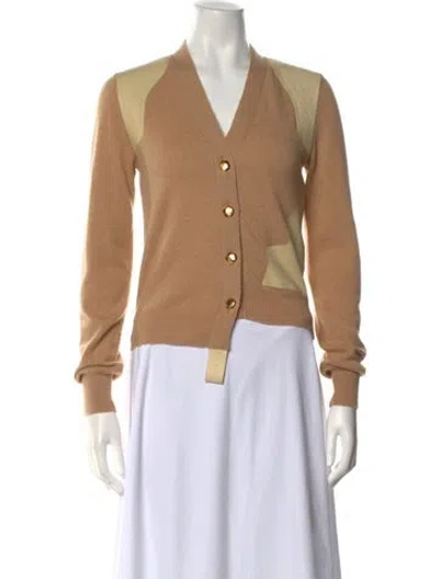 Pre-owned Bally Cashmere V-neck Sweater In Neutral