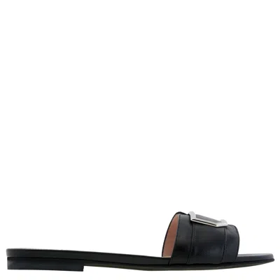 Bally Cerilla Leather Side Sandals, Brand Size 37 ( Us Size 6.5 ) In Black