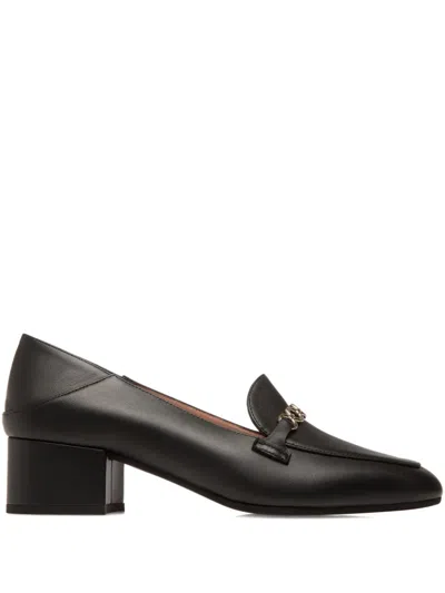Bally Chain-embellished Leather Pumps In Black