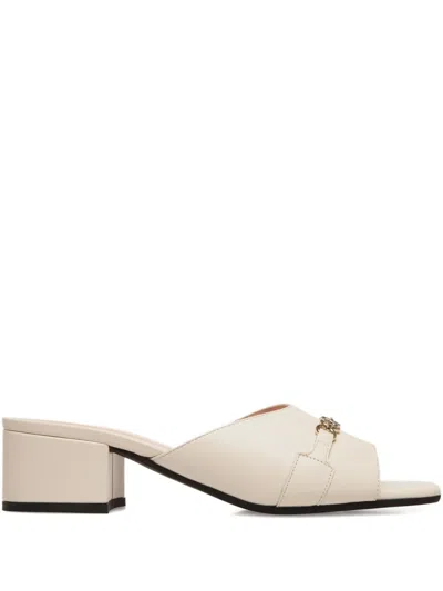 Bally Chain-embellished Leather Sandals In White