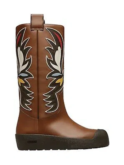 Pre-owned Bally Chambery Women's 6302968 Brown Leather Knee-high Boot Msrp $1350 (5.5)